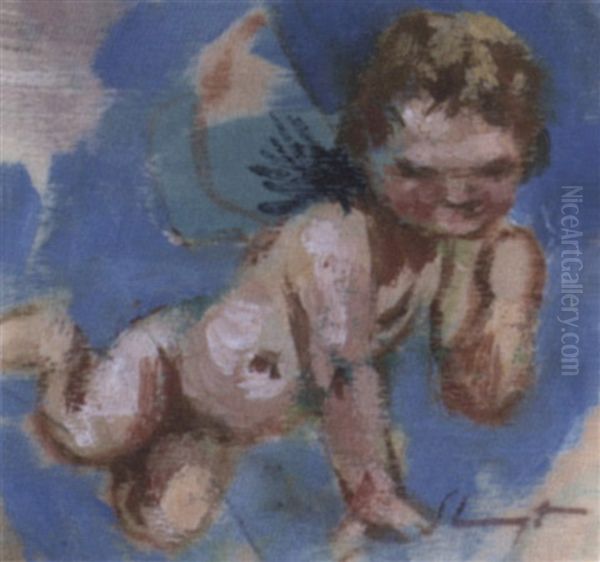 Putto Oil Painting by Max Slevogt