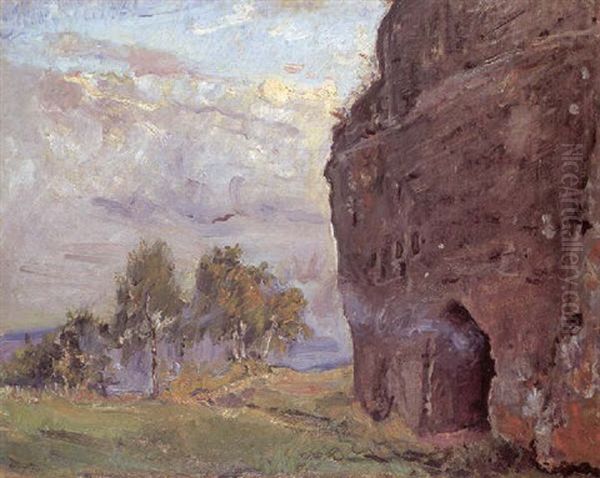 Neukastel - Felsen Bei Abend Oil Painting by Max Slevogt