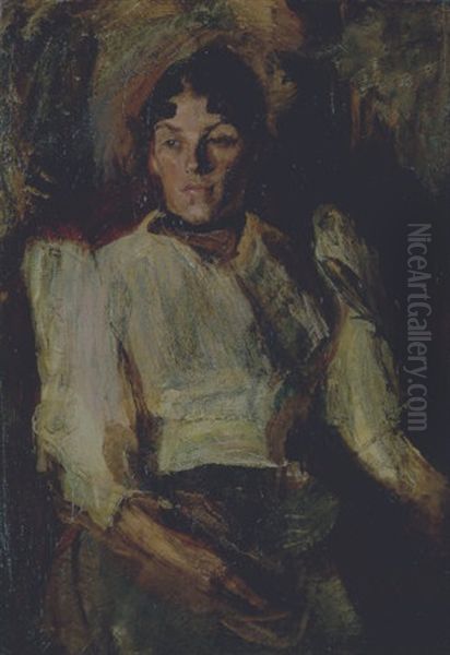 Bildnis Einer Jungen Frau Oil Painting by Max Slevogt