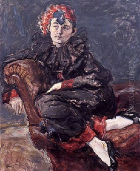 Fraulein Meissner Als Pierrette Oil Painting by Max Slevogt