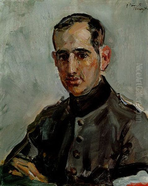 Otto Hermann Blumenfeld In Uniform by Max Slevogt