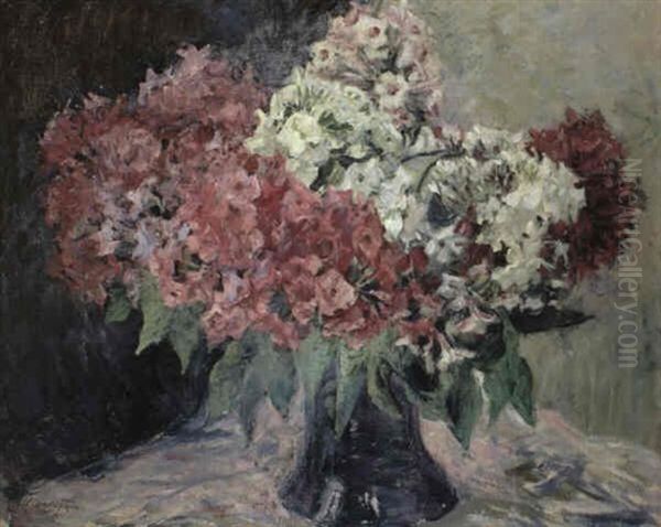 Phlox Oil Painting by Max Slevogt