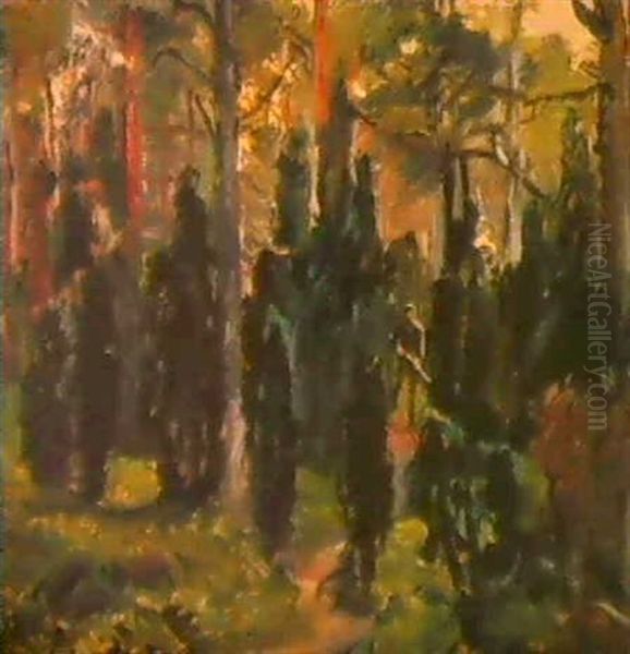 Wachholderbusche Mit Jager Oil Painting by Max Slevogt