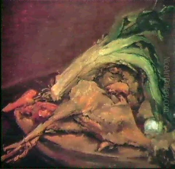 Kuchenstilleben Oil Painting by Max Slevogt