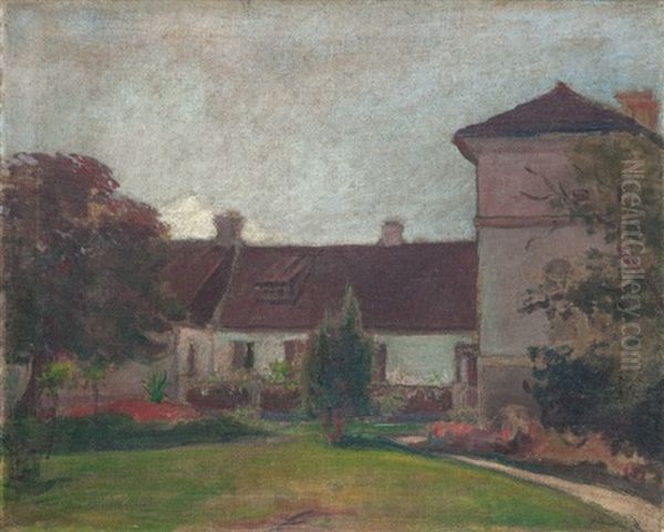 Dwor W Domaniewicach Oil Painting by Wladyslaw Slewinski