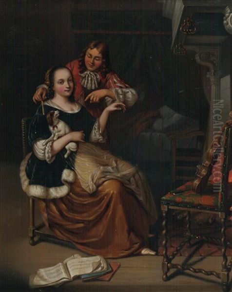 Das Unmusikalische Hundchen Oil Painting by Pieter Cornelisz van Slingeland