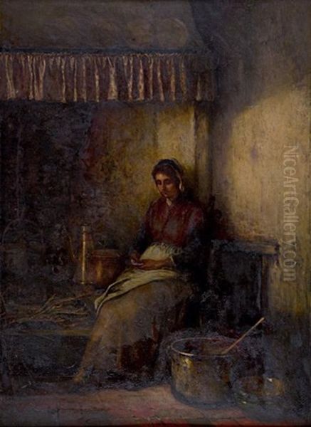 La Cuisiniere Oil Painting by Ernst Slingeneyer