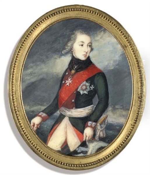 Count Aleksandr Matveevich Dmitriev-mamonov Oil Painting by Valenty Slivicki