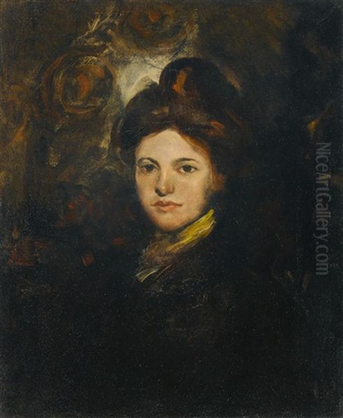 Girl With Auburn Hair (miss Kitty Yoder) Oil Painting by John French Sloan