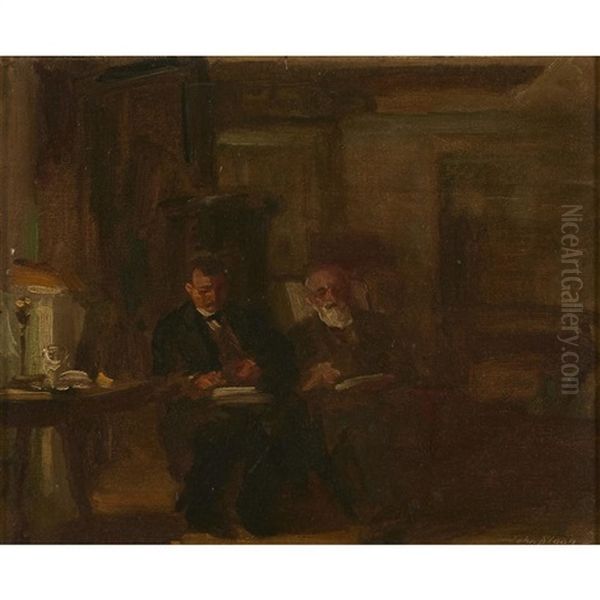 My Two Friends, Robert Henri And John Butler Yeats Oil Painting by John French Sloan