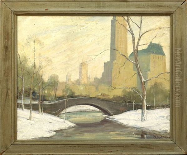 New York Central Park Scene Oil Painting by John French Sloan