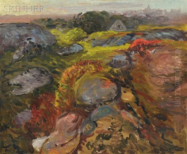 Autumn Rocks Oil Painting by John French Sloan