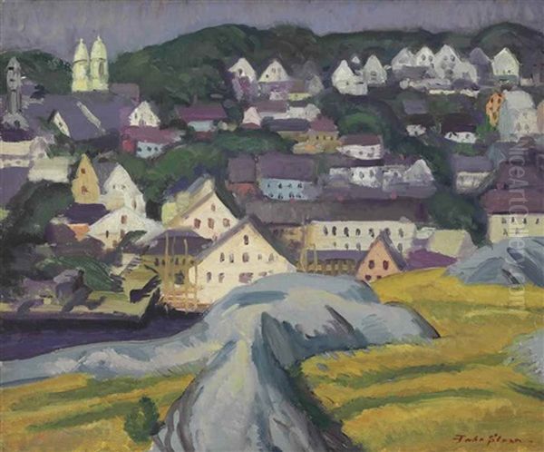 Town From East Hills Oil Painting by John French Sloan