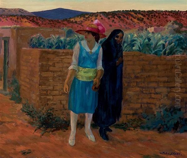 Mother And Daughter, Santa Fe Oil Painting by John French Sloan