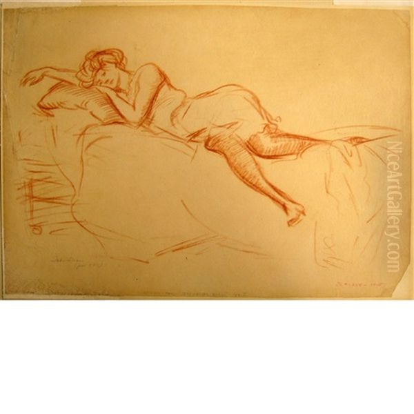 Study For Bachelor Girl No. I Oil Painting by John French Sloan