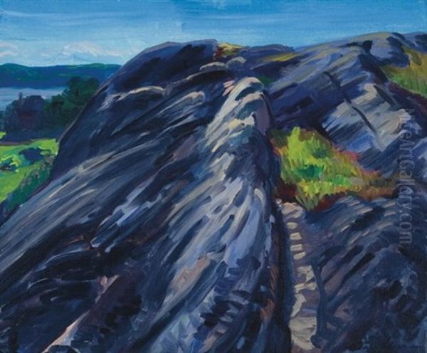 Blue Granite Rocks, Gloucester Oil Painting by John French Sloan