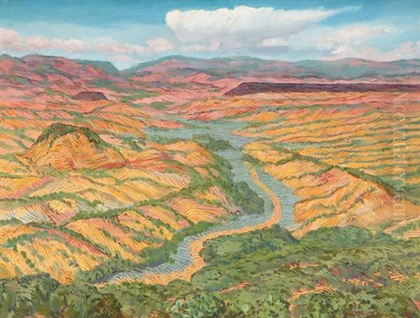 View From Davenport's Studio - New Mexico Oil Painting by John French Sloan