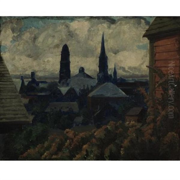 Gloucester Towers Oil Painting by John French Sloan