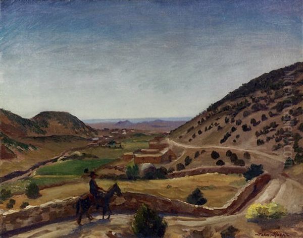 Looking West, Santa Fe, New Mexico Oil Painting by John French Sloan