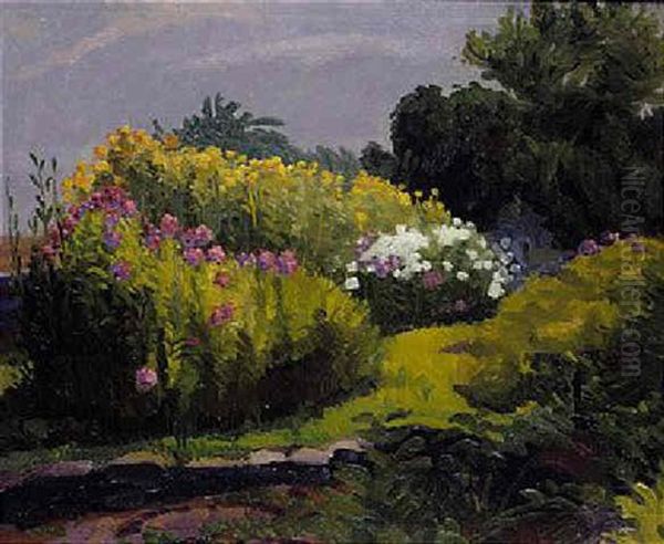 A Neighbor's Garden Oil Painting by John French Sloan