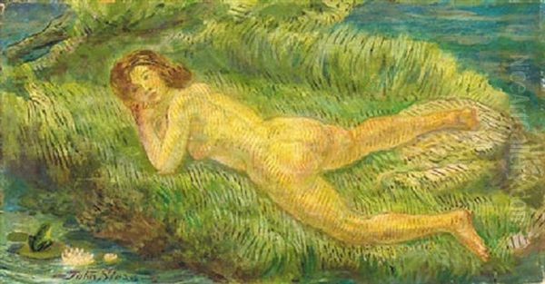 Nude And Frog Oil Painting by John French Sloan