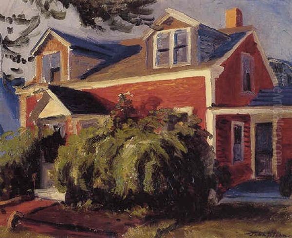 Our Red Cottage, Gloucester Oil Painting by John French Sloan