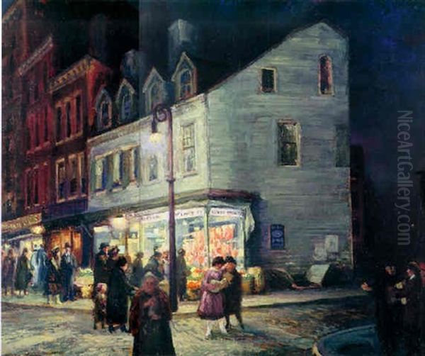 Bleeker Street, Saturday Night Oil Painting by John French Sloan