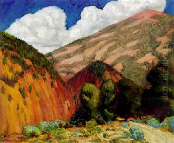 Santa Fe Canyon, Reservoir Site Oil Painting by John French Sloan