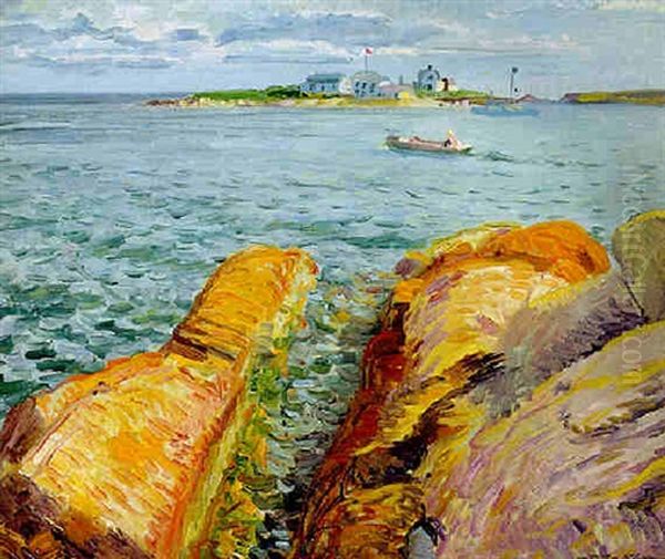 Wonson's Rocks And Ten Pound Island Oil Painting by John French Sloan