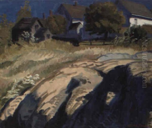 Sun And Shadow In Rocks Oil Painting by John French Sloan