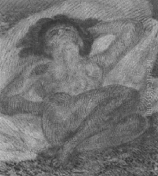 Nude On Great White Pillow by John French Sloan