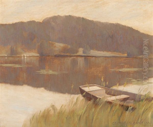 Water View With Dingy Oil Painting by George Sloane