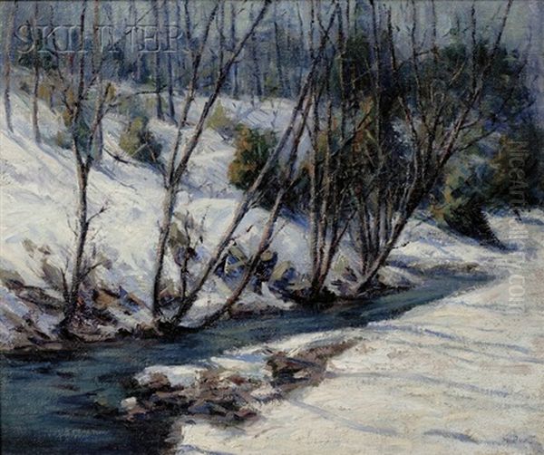 Winter Stream Oil Painting by Marian Parkhurst Sloane