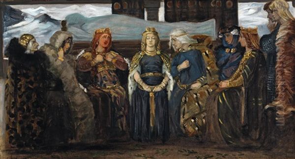 From The Edda Oil Painting by Agnes Slott-Moller