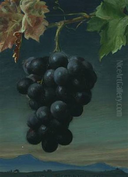 Bunch Of Grapes Oil Painting by Harald Slott-Moller