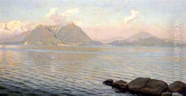 Lago Maggiore Oil Painting by Harald Slott-Moller