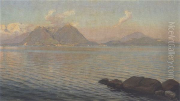 Lago Maggiore Oil Painting by Harald Slott-Moller