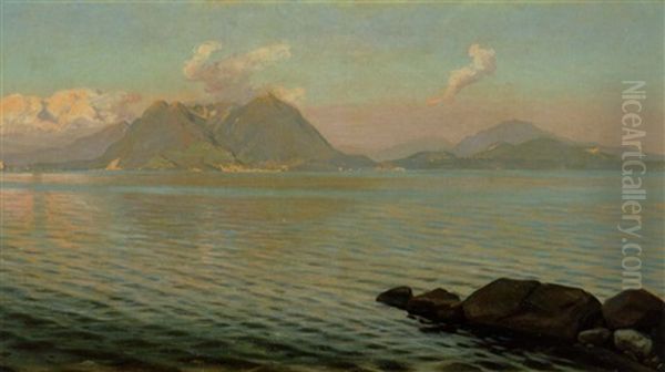 Lago Maggiore Oil Painting by Harald Slott-Moller