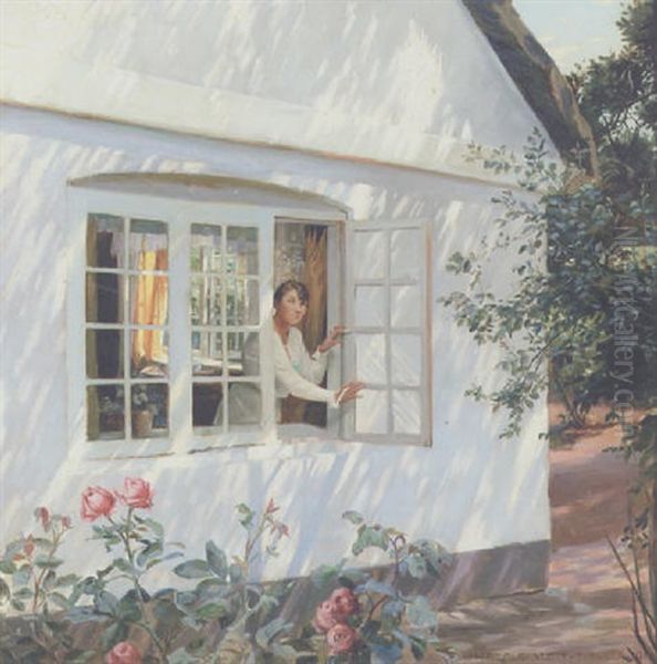 Sommermorgen Oil Painting by Harald Slott-Moller