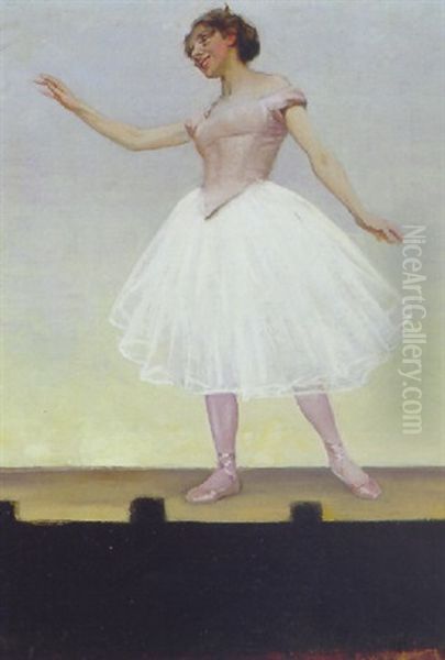 Balletpige (fru Price De Plum) Oil Painting by Harald Slott-Moller