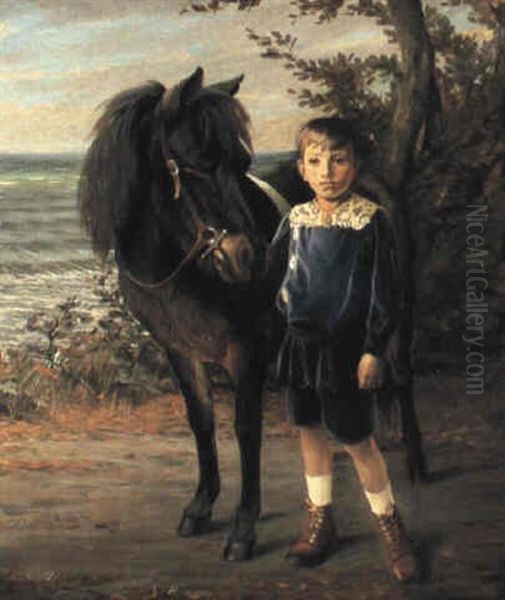 Best Of Friends Oil Painting by Harald Slott-Moller