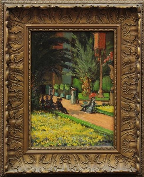 Avenue Of The Palms Oil Painting by Frank Joseph van Sloun