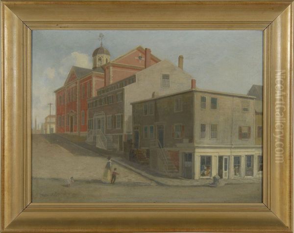 Oldest House In New Bedford Oil Painting by Clarence E. Braley