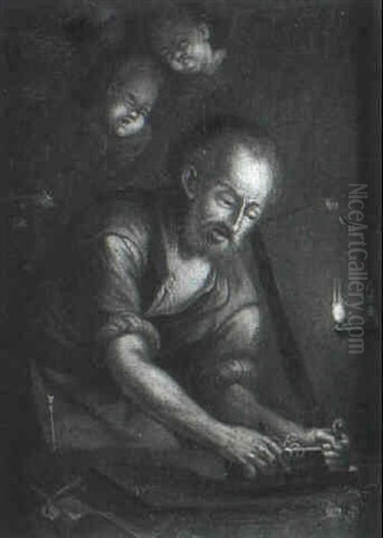 Saint Joseph In His Workshop Oil Painting by Jacob van der Sluis