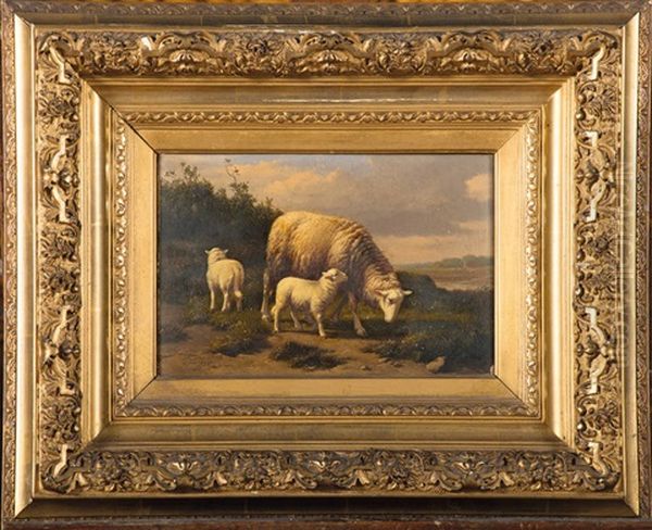 Moutons Au Pre Oil Painting by Theo van Sluys