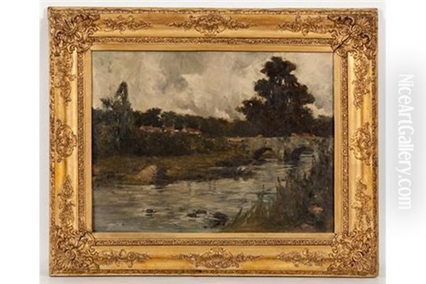 The Old Stone Bridge Oil Painting by William Small