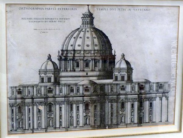 Partis Exterioris Tempkli Divi Petri In Vaticcio Oil Painting by Ambrogio Brambilla