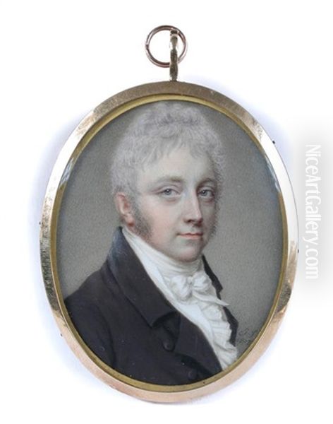 Portrait Miniature Of A Gentleman, Traditionally Thought To Be Richard Lovell Edgeworth (1744-1817) by John Smart IV