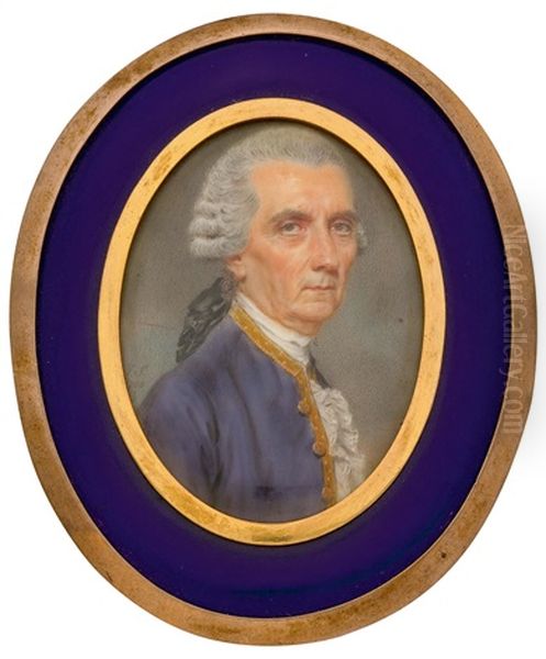 Portrait Miniature Of A Man Oil Painting by John Smart the Elder