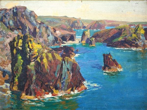 Sunset Glow, Kynance Cove, Cornwall Oil Painting by Robert Borlase Smart